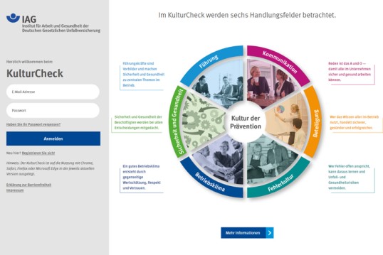 Screenshot der Webseite 