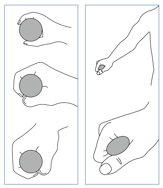 Grafik mit verschiedenen Greif-Positionen