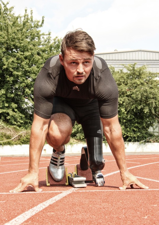 Heinrich Popow vor dem Start