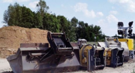 Picture of hydraulic excavators and loaders backhoe 