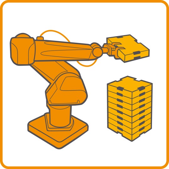 Grafik mit Roboterarmen