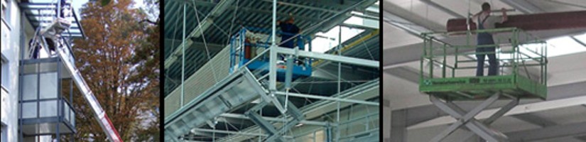 Bildcollage: Balkonmontagearbeiten, Metallbauarbeiten, Lüftungsbau