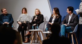 Panel zu Gewaltprävention auf der didacta 2025: Jörg Steinl, Michaela Steinhilber, Isabell Mohr, Tanja Hund und Sebastian Stammsen.