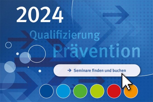 Schmuckgrafik mit Text: 2023, Qualifizierung, Prävention.