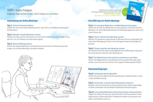 Abbildung einer Seite aus dem CHECK-UP Zoom-Fatigue, einer Checkliste mit Fragen zum Ankreuzen.