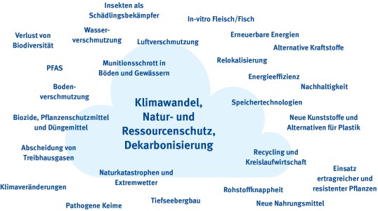 Wortwolke: Um die zentralen Kategorie 