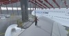 Virtuelle Szene mit Avatar auf Airbus-Flügel