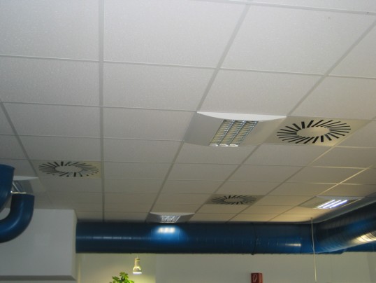 Vents and air pipe in the ceiling