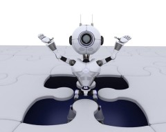 Puzzle mit Roboterfigur