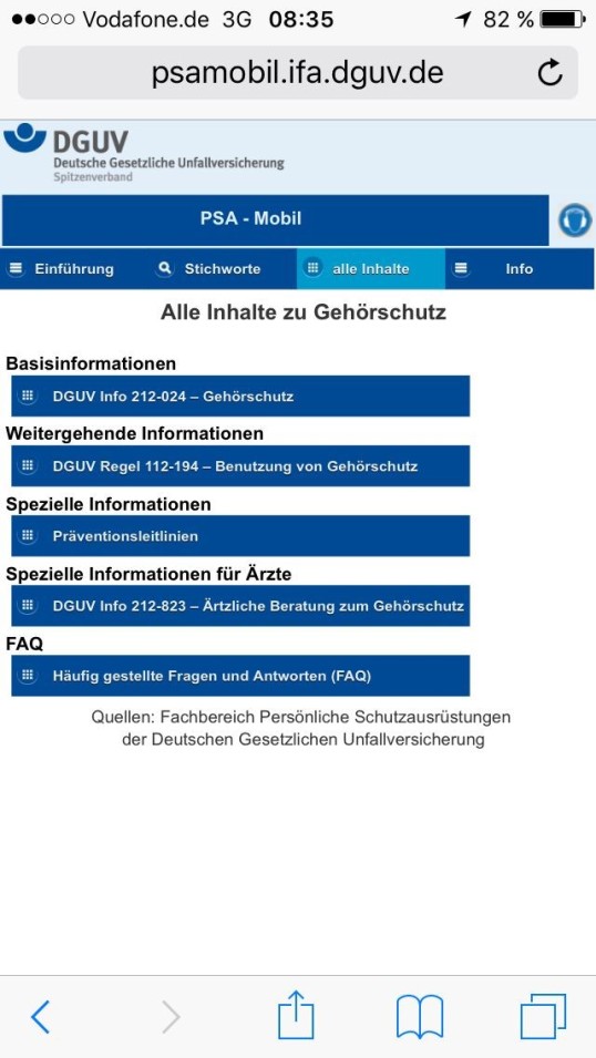 Oberfläche der Web-App