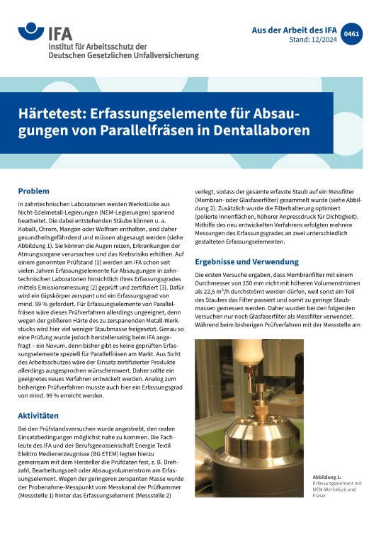 Muster eines Infoblatts "Aus der Arbeit des IFA"
