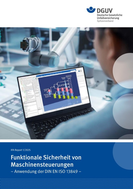 Titelseite des IFA Reports 1/2025 auf der ein Foto einer Person zu sehen ist, welche auf einen Laptopbildschirm schaut.