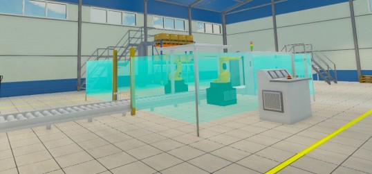 Picture of a storage hall in a VR risk assessment 