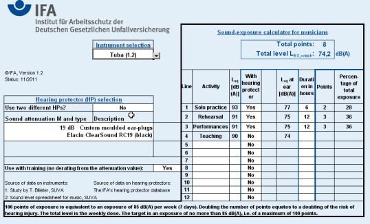 Screenshot of the software