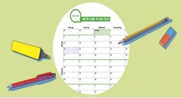 Bild eines Kalenderblattes auf grünem Hintergrund.