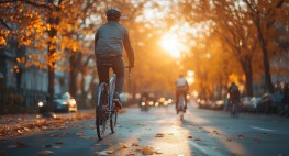 Bild von mehreren Fahrradfahrenden auf einer Straße.
