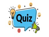 Sprechblase in hellblauer Farbe, darum herum verteilt sind verschiedene Emojis, links oben ist eine Glühbirne und unten rechts ist ein grünes Megaphon.