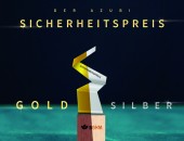 Bild des Preises der BGHM auf schwarzem Hintergrund.