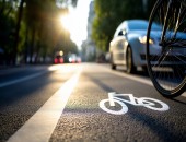 Gekennzeichneter Radweg.