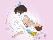 Zeichnung: Wiederbelebung mit einem Defibrillator