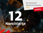 Foto: das key visual des Deutschen Arbeitsschutzpreises 2025: 12 Nominierungen