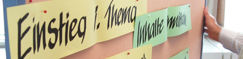 Texte auf Flipchart